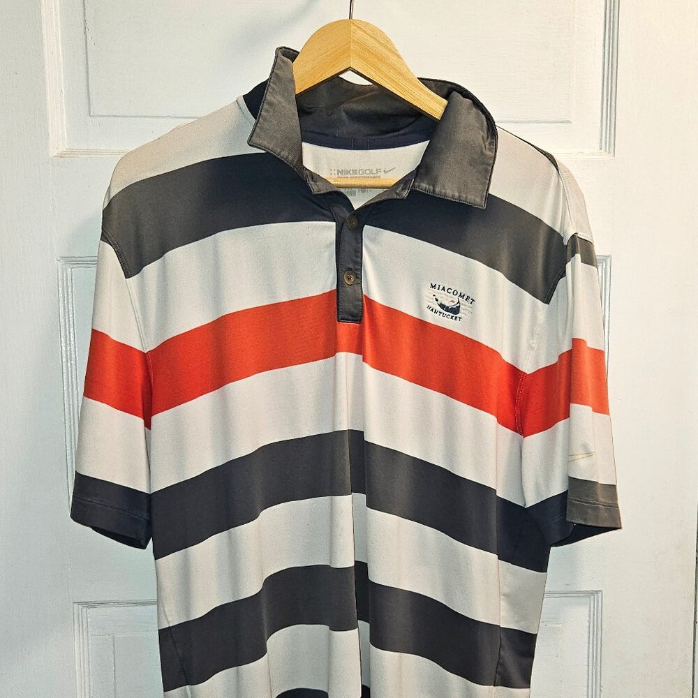 Nike Dri-Fit Golf Polo Miacomet Golf Course Nantucket [Sz L]